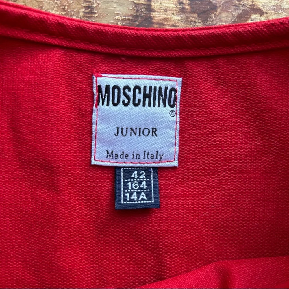 Moschino Junior Couture L’Italia Red Jumper Dress Size 14A (14 years) - Picture 7 of 9